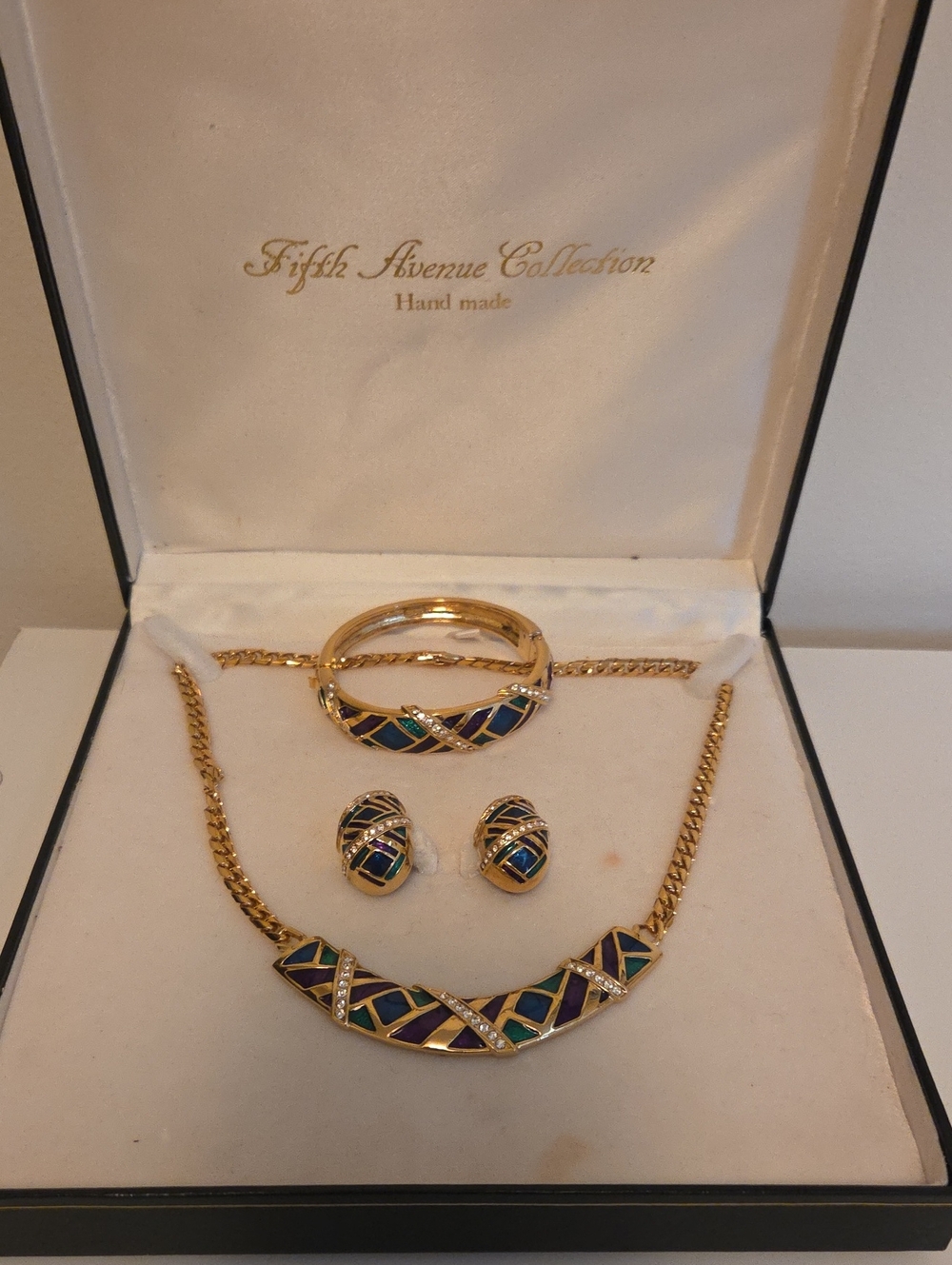 Fifth Avenue Hand Made Enamel Jewelry Set